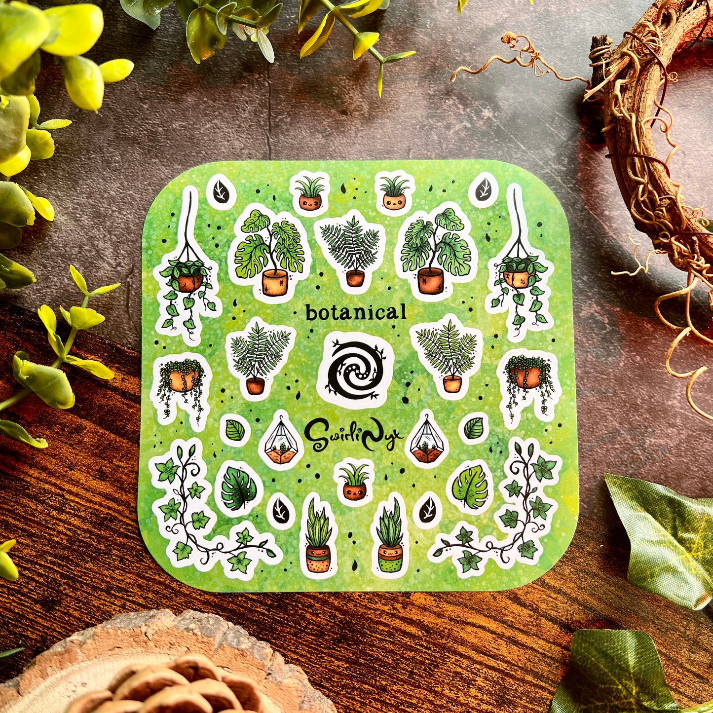 Green Botanical Sticker Sheet