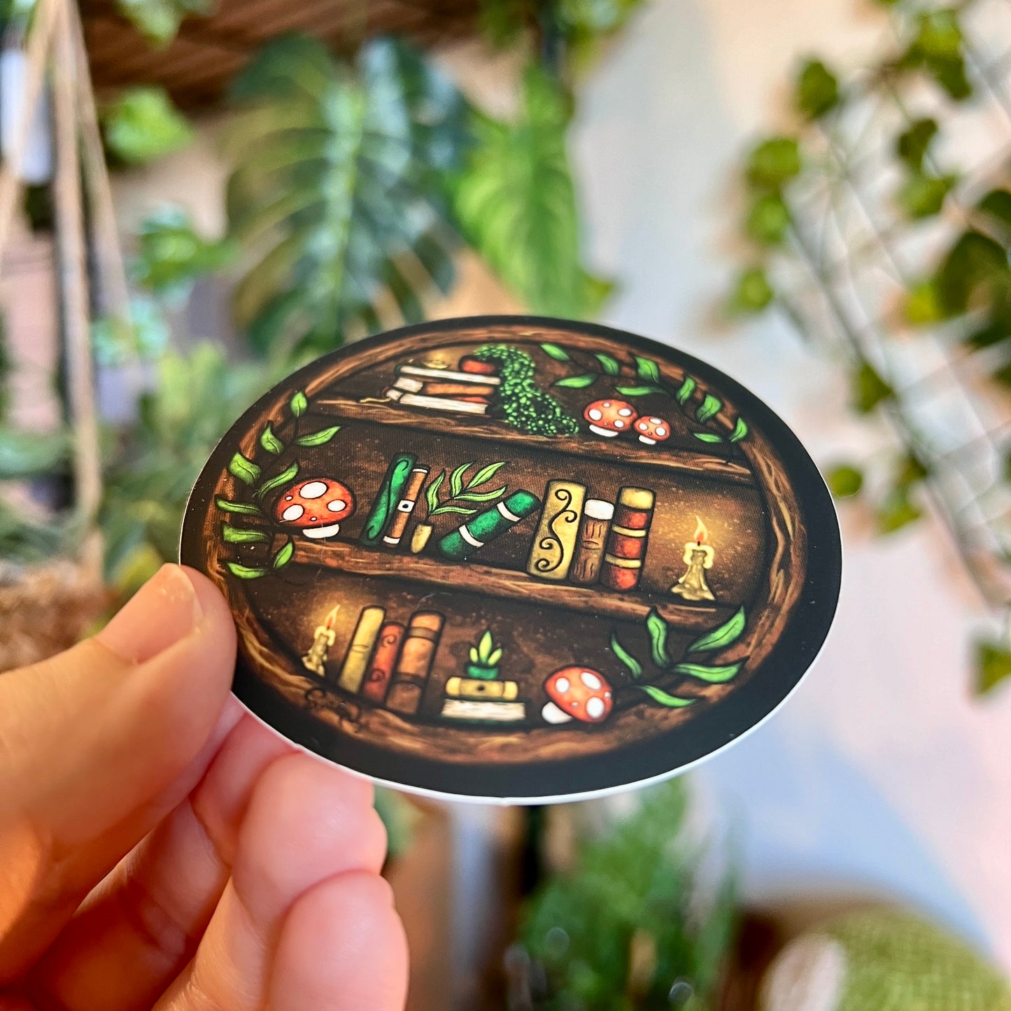 Round Bookshelf Vinyl Sticker