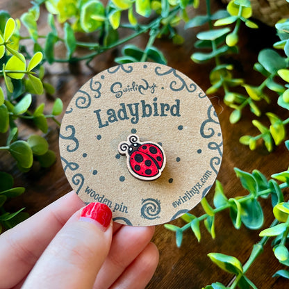 Mini Ladybird Wooden Pin