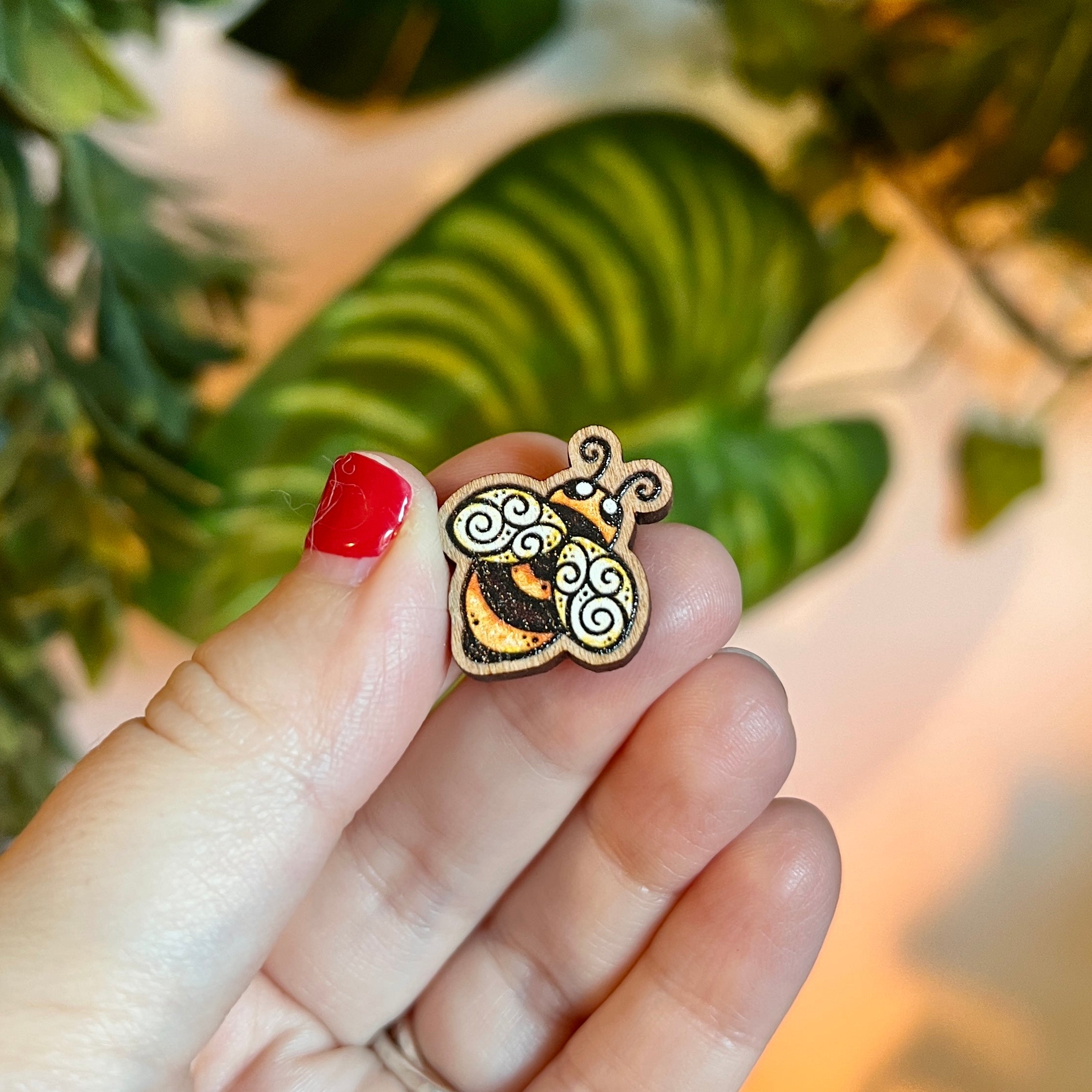 Mini Bumblebee Wooden Pin