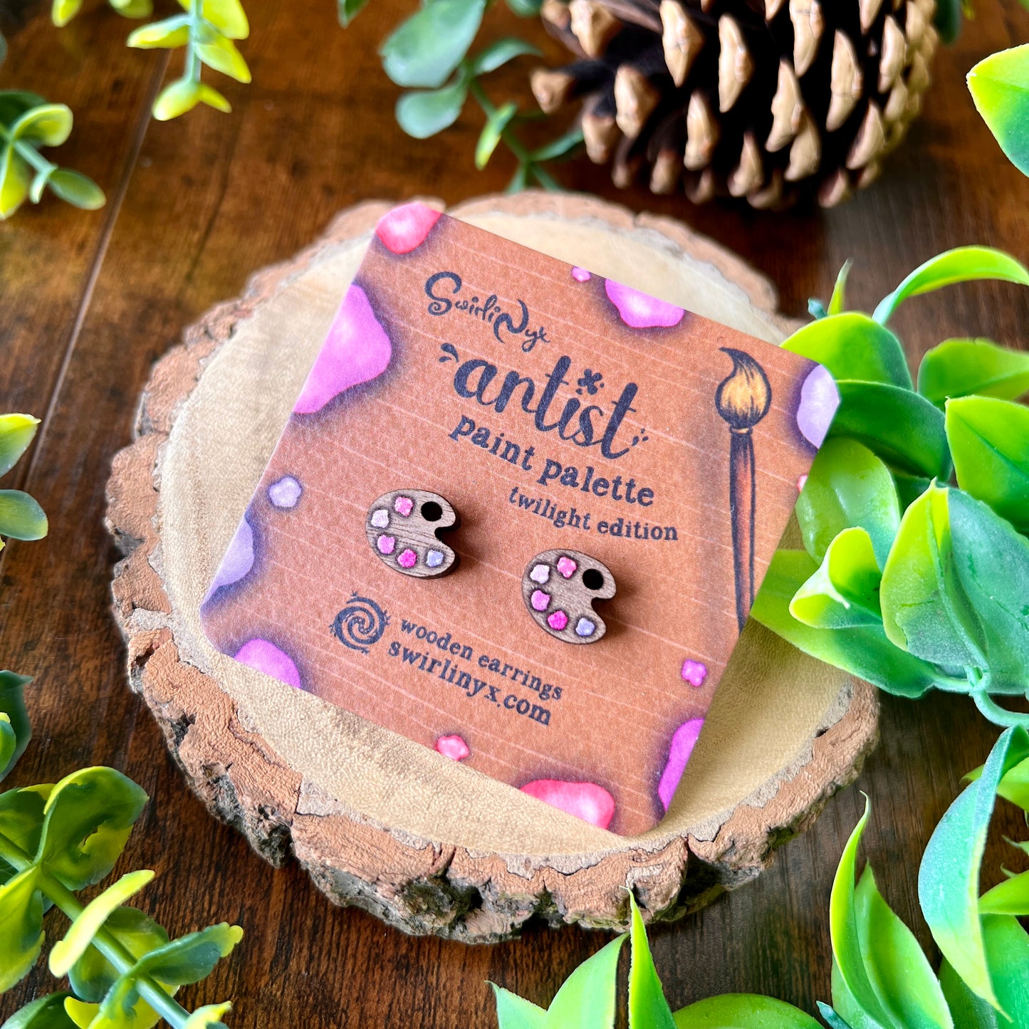 Twilight Paint Palette Wooden Earrings