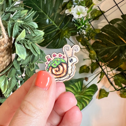 Sadie the Snail Wooden Pin