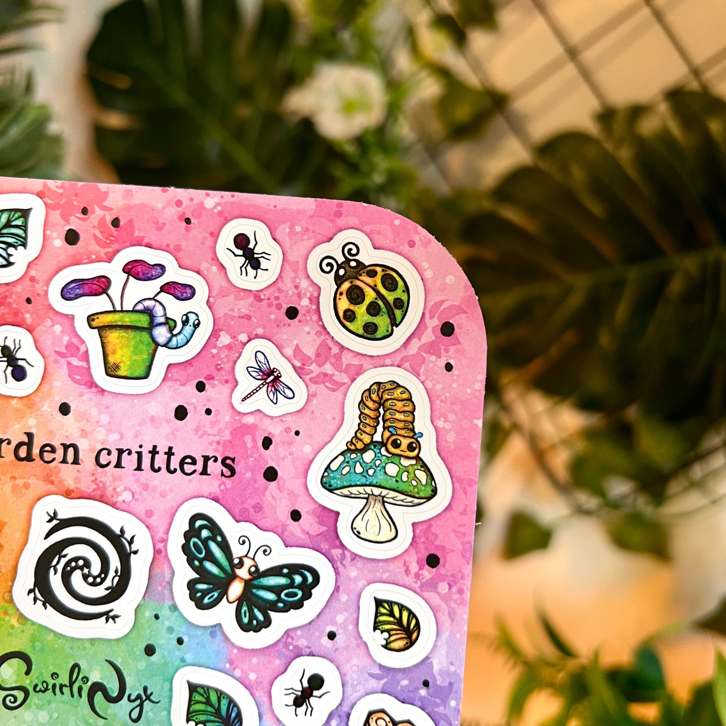 Rainbow Garden Critters Sticker Sheet