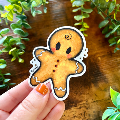 Gingerbread Man Clear Sticker