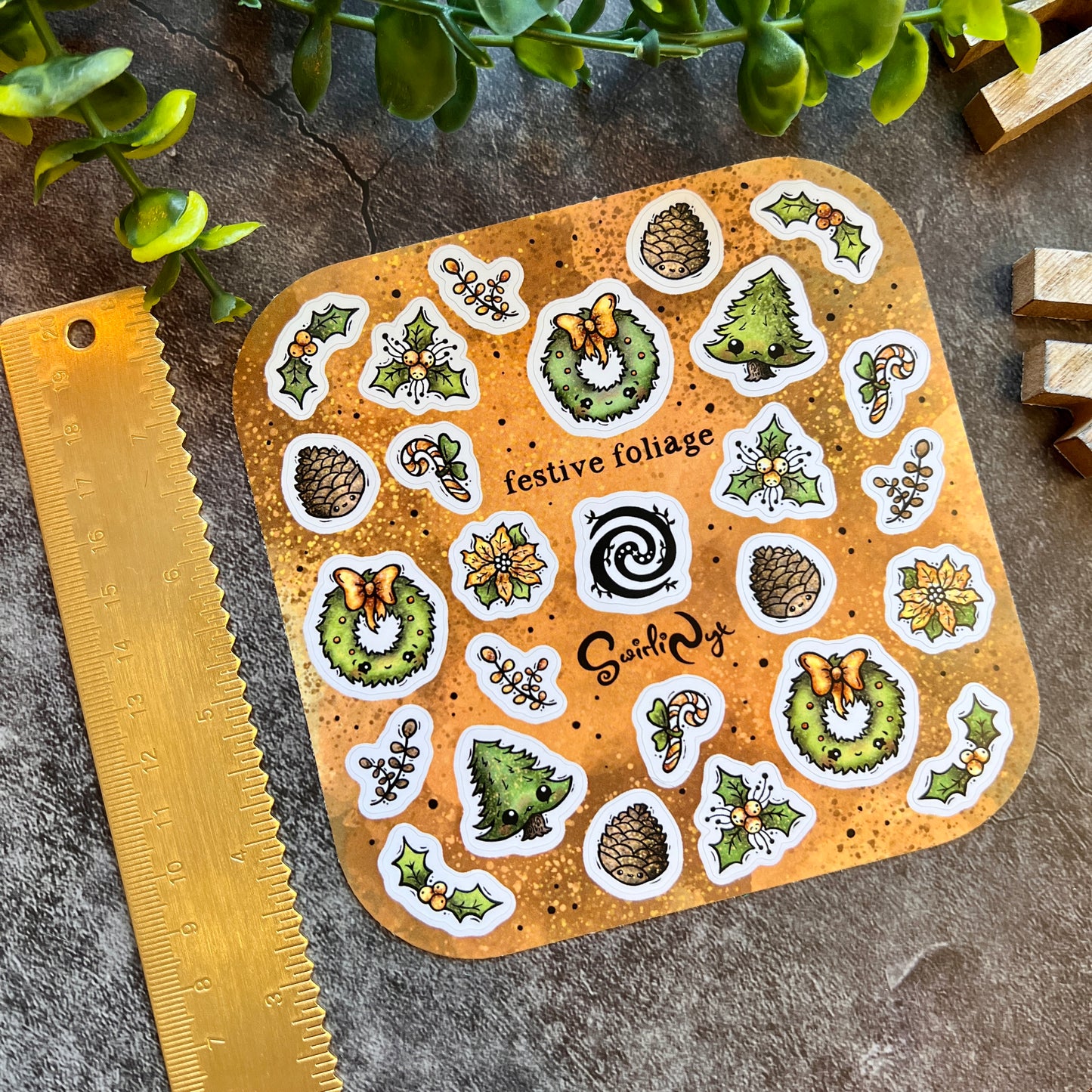 Natural Festive Foliage Sticker Sheet