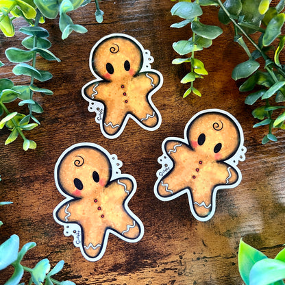 Gingerbread Man Clear Sticker