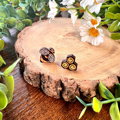 Honey Bee Wooden Earrings
