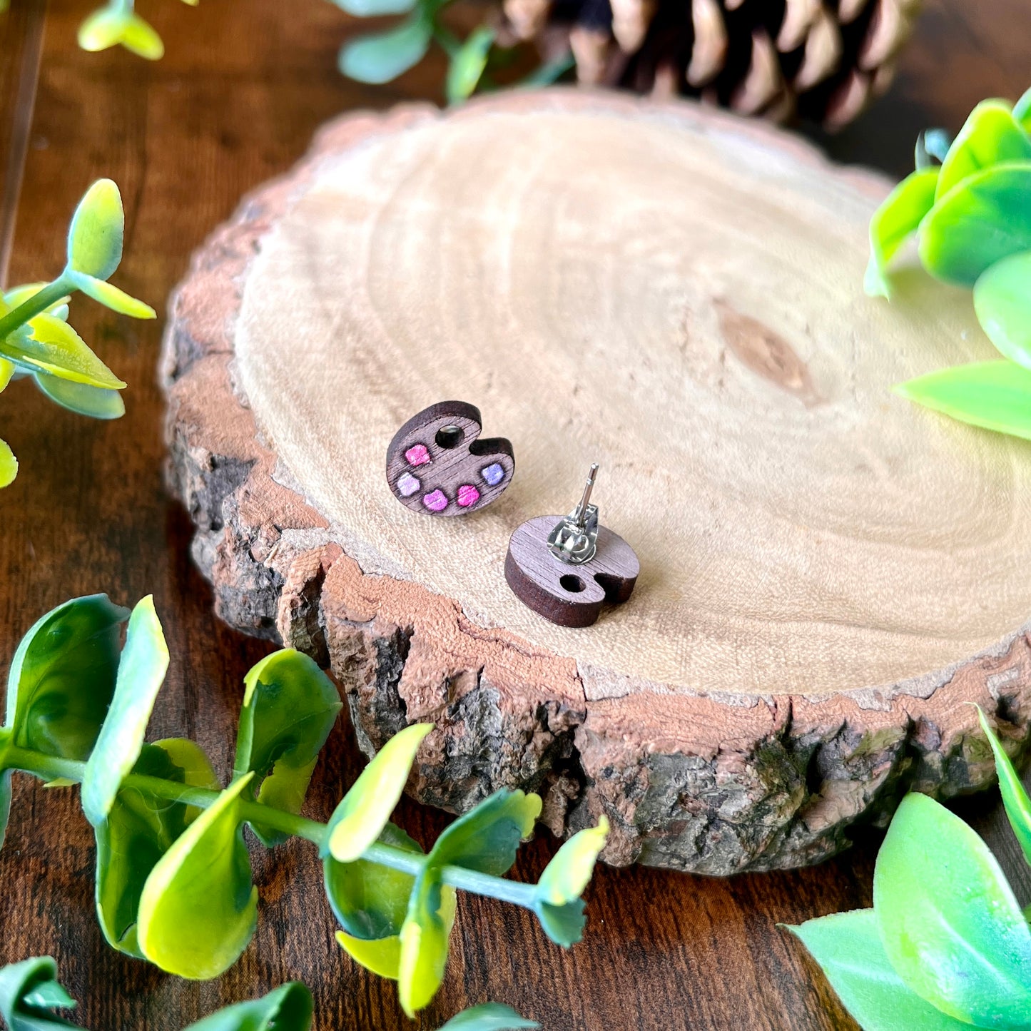 Twilight Paint Palette Wooden Earrings