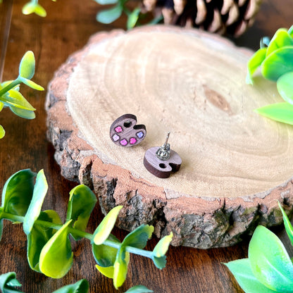 Twilight Paint Palette Wooden Earrings