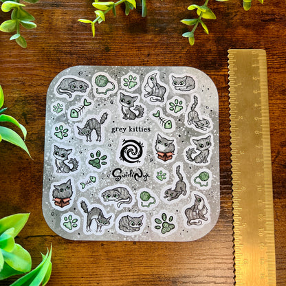 Grey Kitties Sticker Sheet