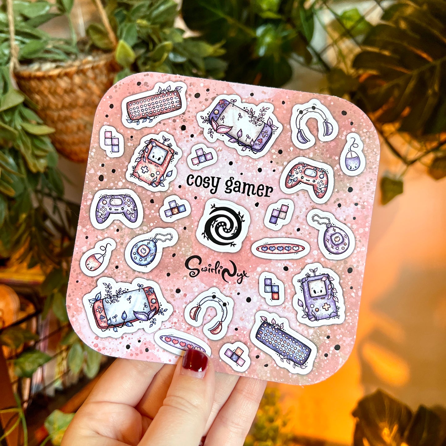 Pink Cosy Gamer Sticker Sheet