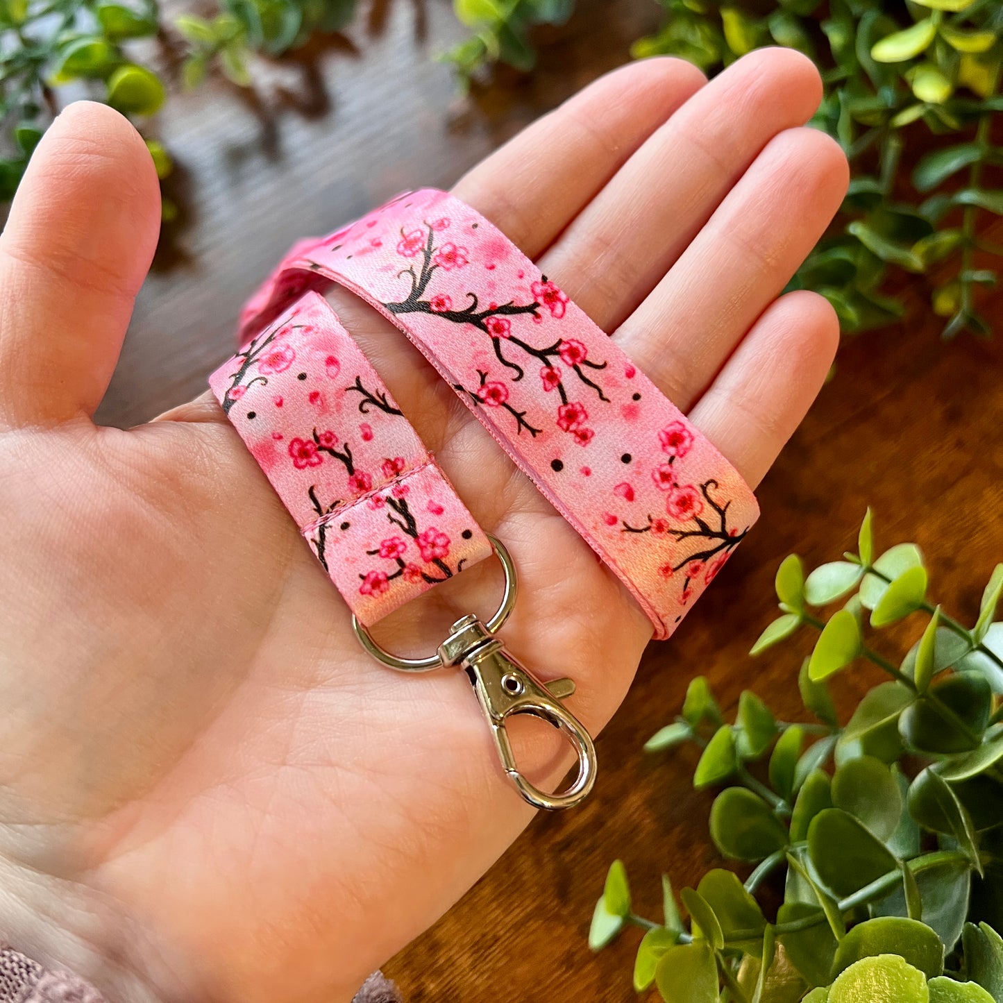 Pink Sakura Lanyard