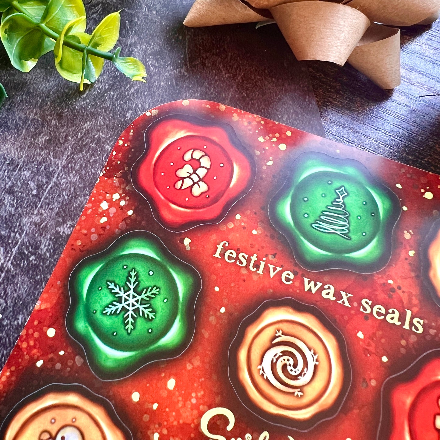 END OF LINE Festive Wax Seal Sticker Sheet