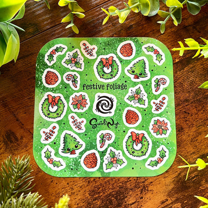 Festive Foliage Green Sticker Sheet