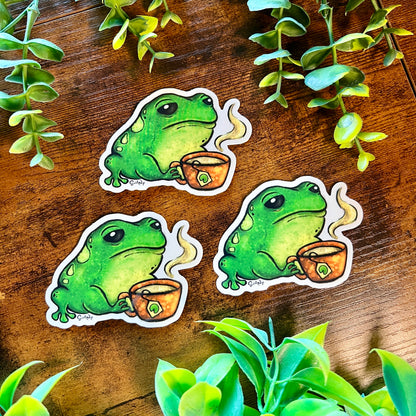 Frog Tea Clear Sticker