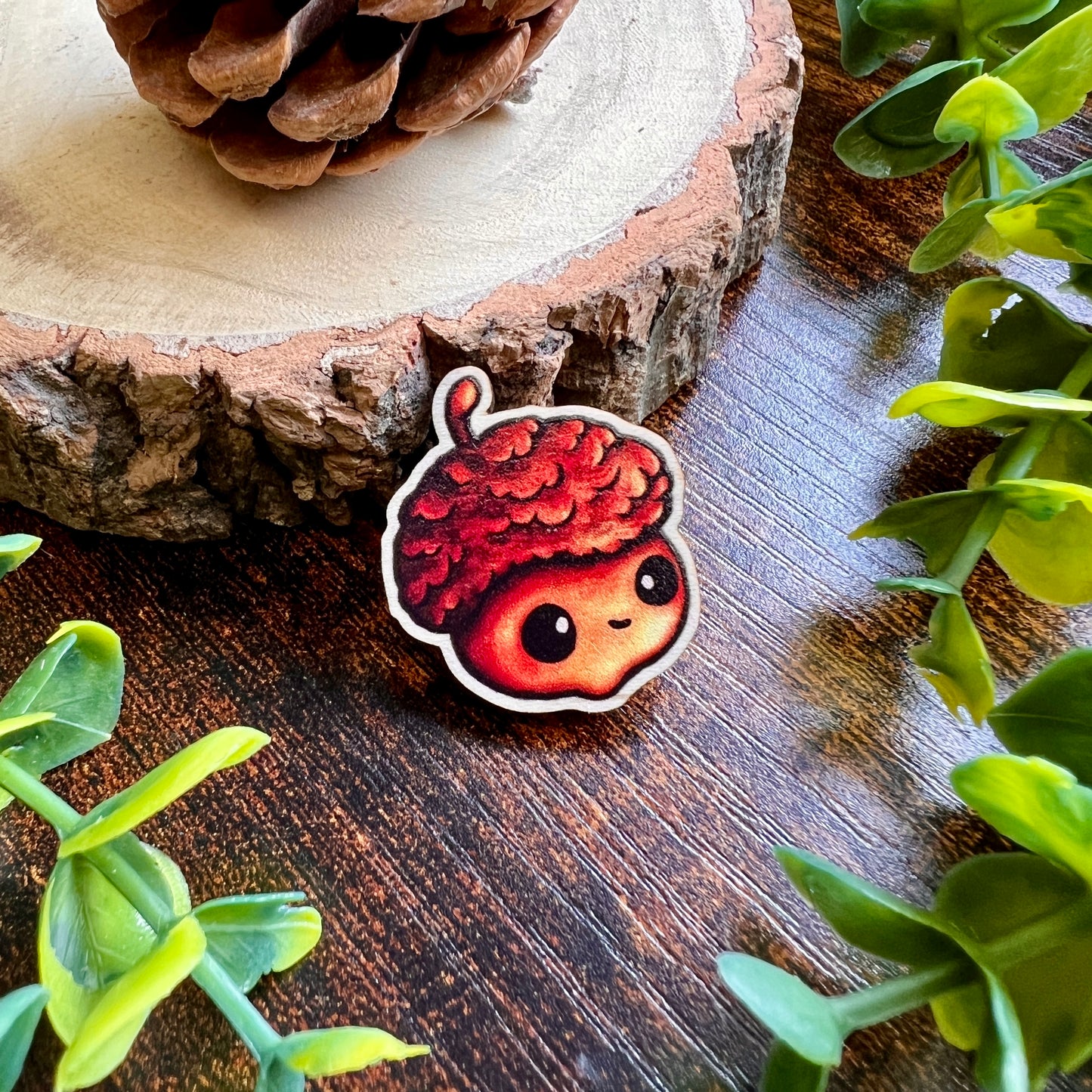 Oakley the Acorn Wooden Pin