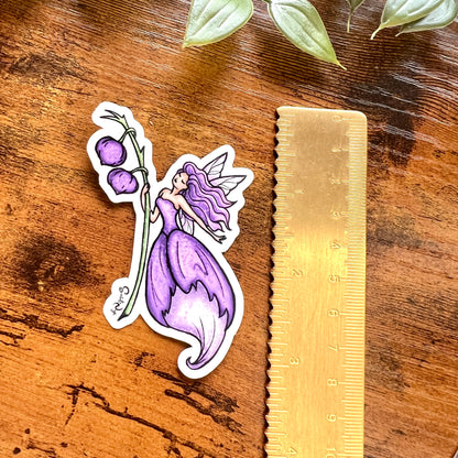 Purple Floral Fairy Clear Sticker