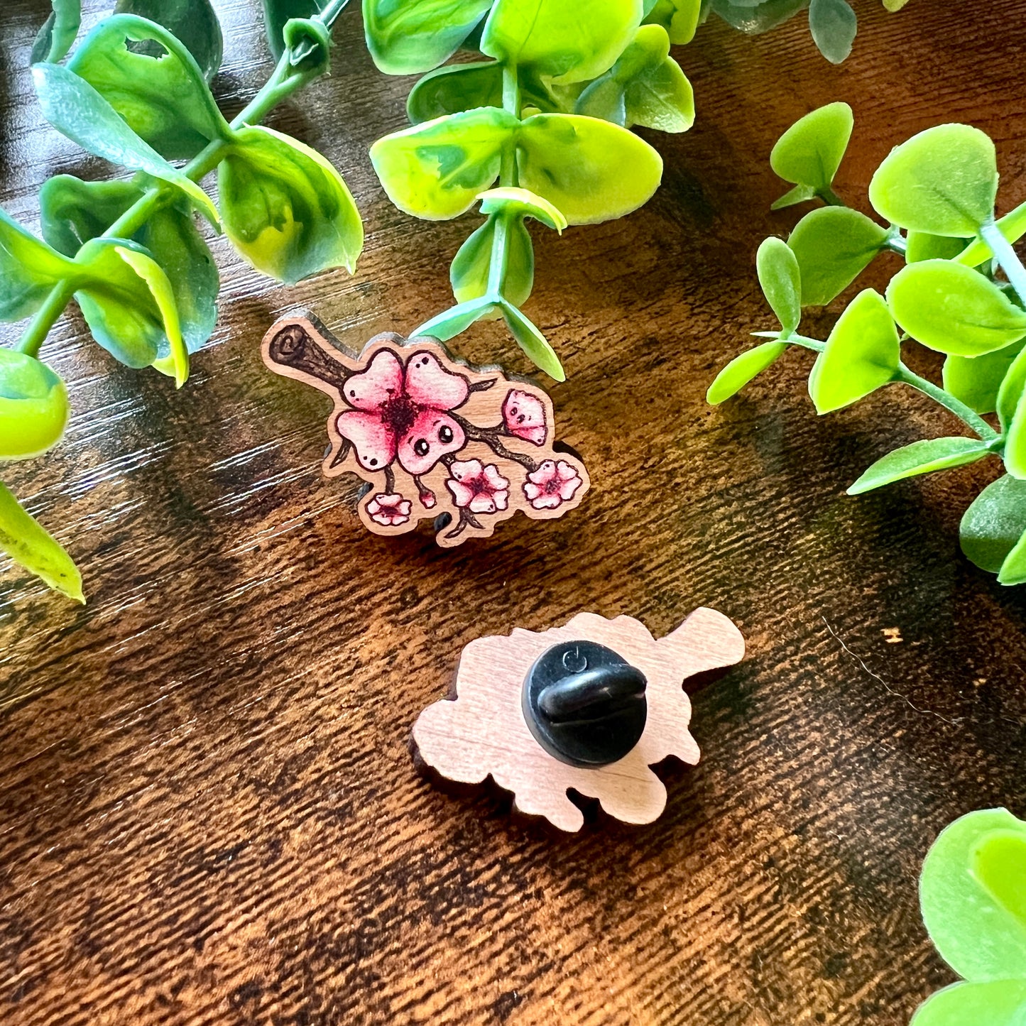 Sakura Branch Wooden Pin