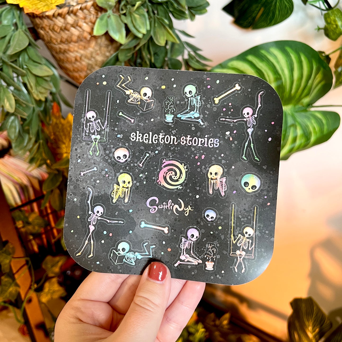 Rainbow Skeleton Stories Sticker Sheet