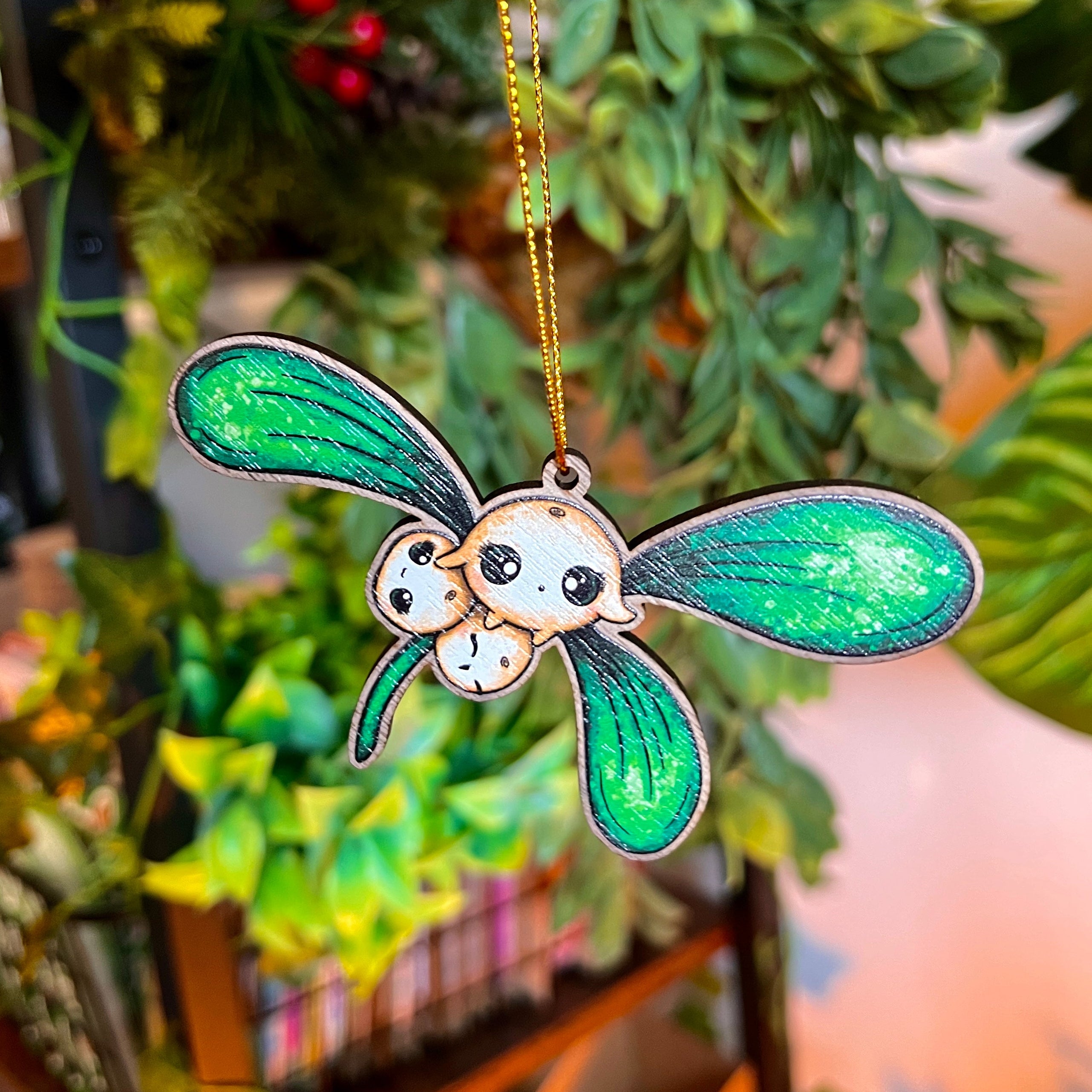 Mistletoe Berries Wooden Christmas Decoration