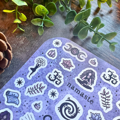 Purple Namaste Sticker Sheet
