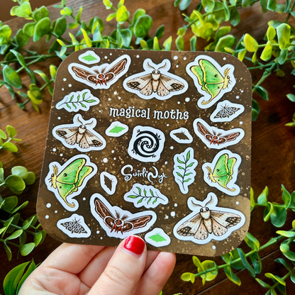 Magical Moths Brown Sticker Sheet