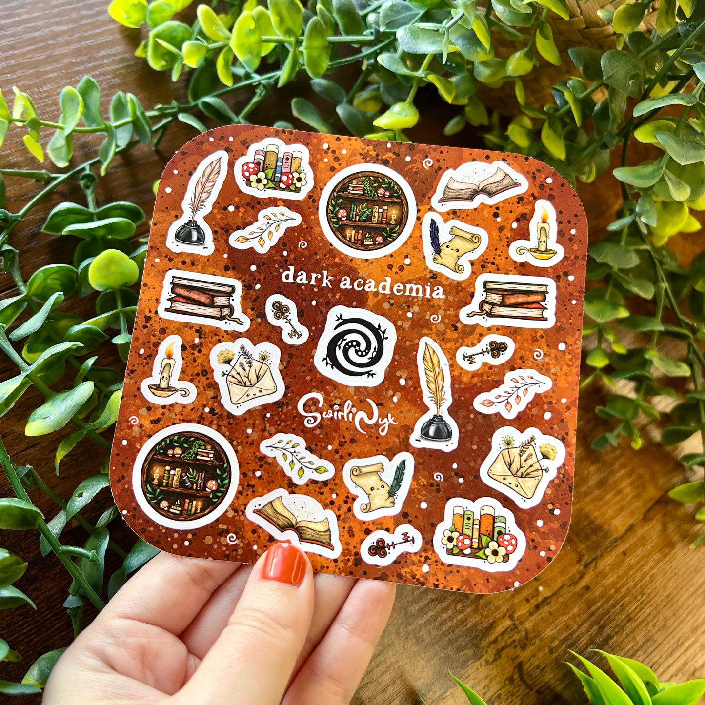 Brown Dark Academia Sticker Sheet