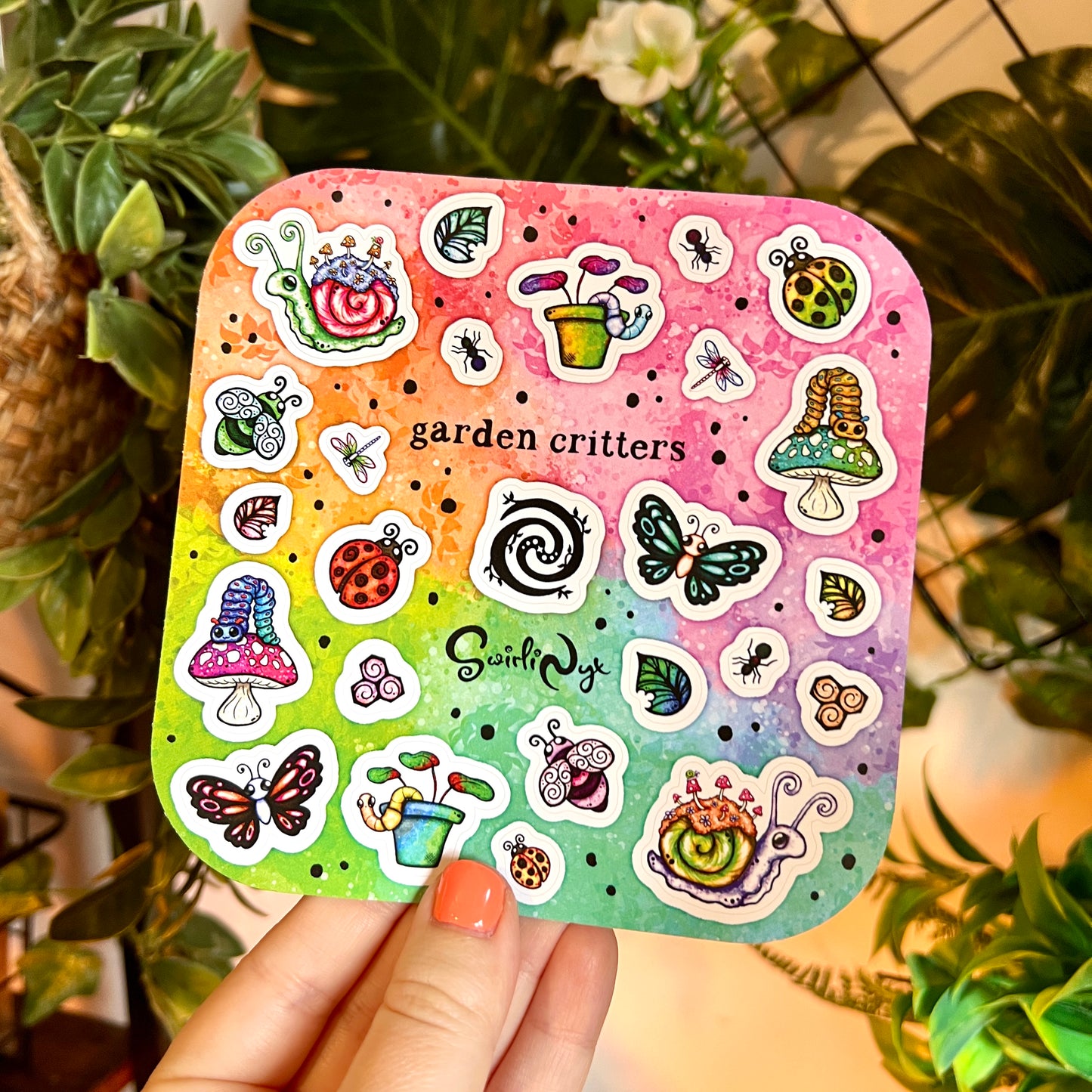 Rainbow Garden Critters Sticker Sheet