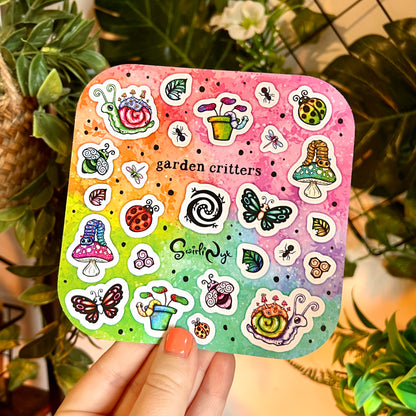 Rainbow Garden Critters Sticker Sheet