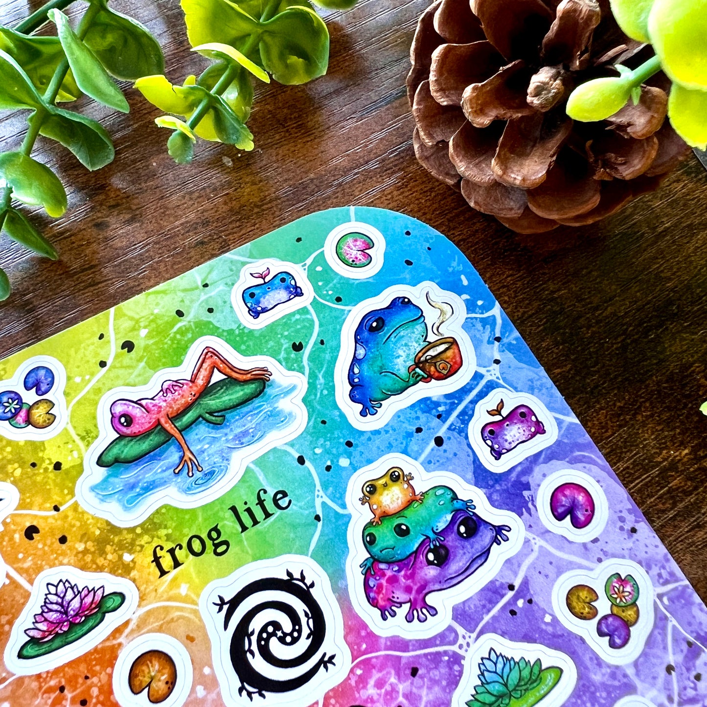Rainbow Frog Life Sticker Sheet