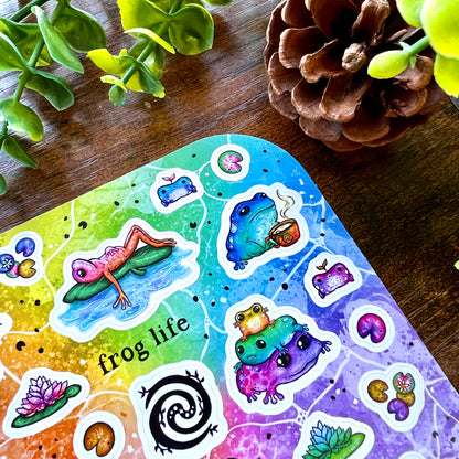 Rainbow Frog Life Sticker Sheet