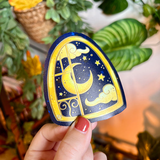 Celestial Window Gold Sticker