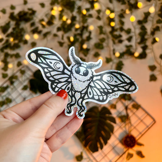 Lunie the Moth Glitter Sticker