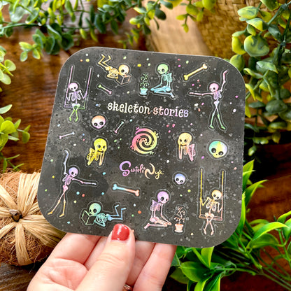 Rainbow Skeleton Stories Sticker Sheet