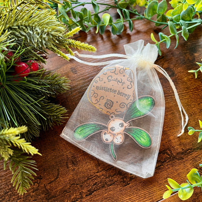 Mistletoe Berries Wooden Christmas Decoration