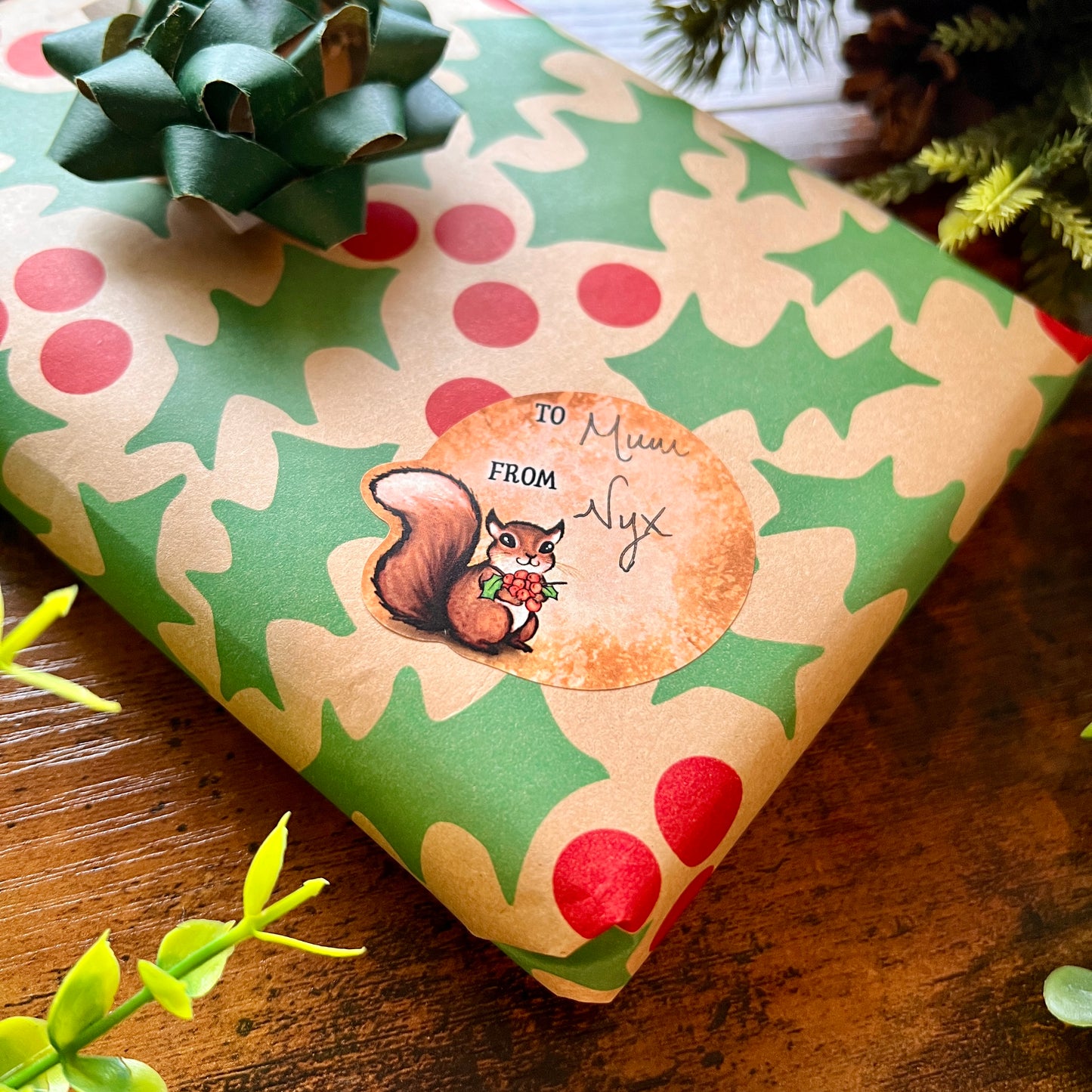 Festive Creatures Gift Tag Large Sticker Sheet