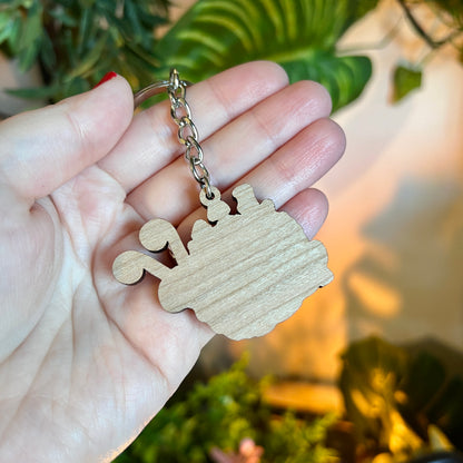 Sadie the Snail Wooden Keyring