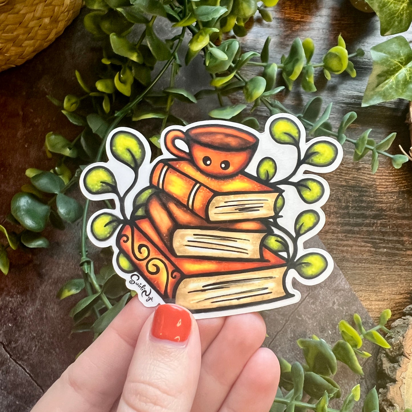 Book Stack Clear Sticker