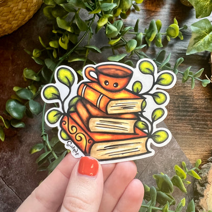 Book Stack Clear Sticker