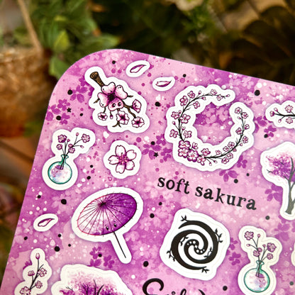 Lilac Soft Sakura Sticker Sheet