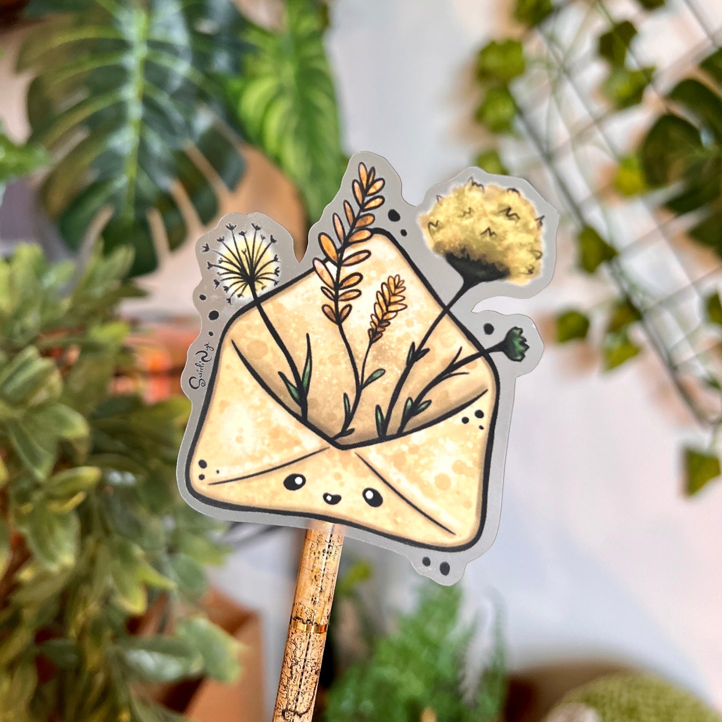 Floral Envelope Clear Sticker