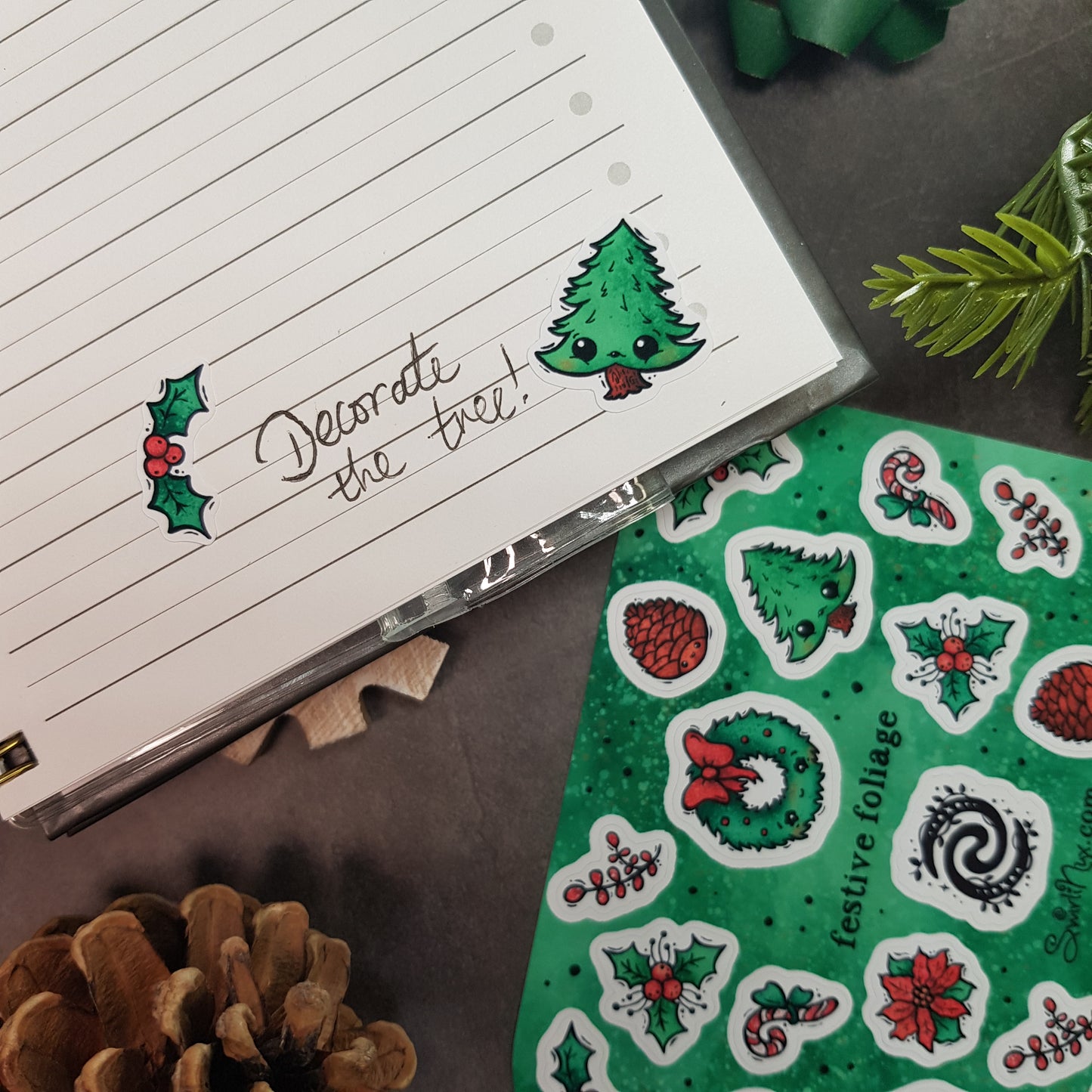 Festive Foliage Green Sticker Sheet