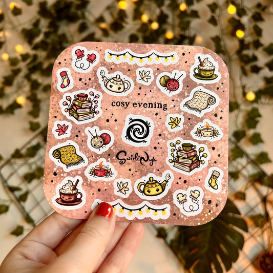 SECOND Neutral Cosy Evening Sticker Sheet