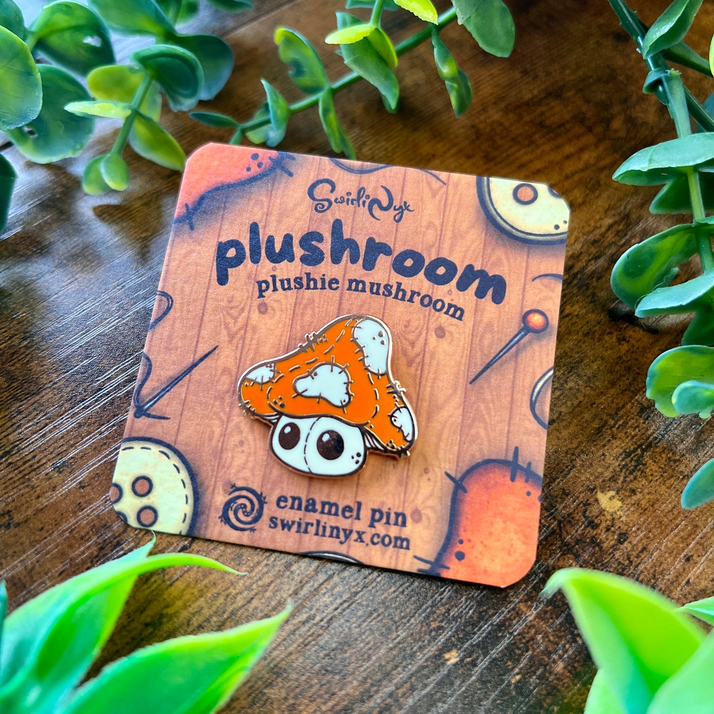 Plushroom the Mushroom Enamel Pin