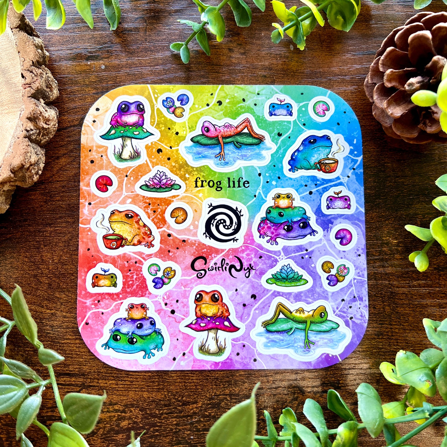 Rainbow Frog Life Sticker Sheet