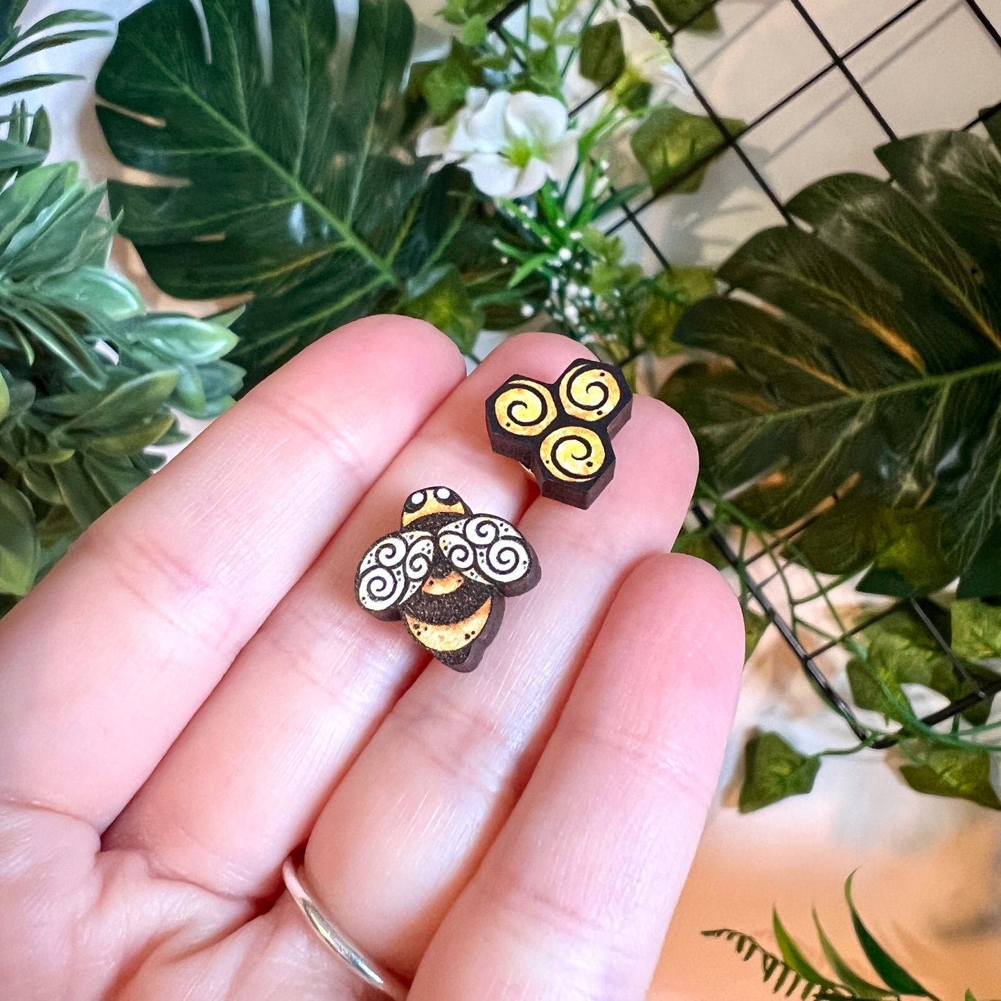 Spring Wooden Earrings 2 for £15