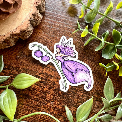 Purple Floral Fairy Clear Sticker
