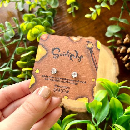 Woodland Paint Palette Wooden Earrings