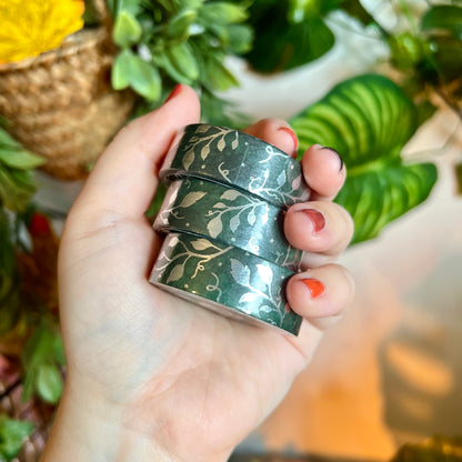 Emerald Leaves Foil Washi Tape