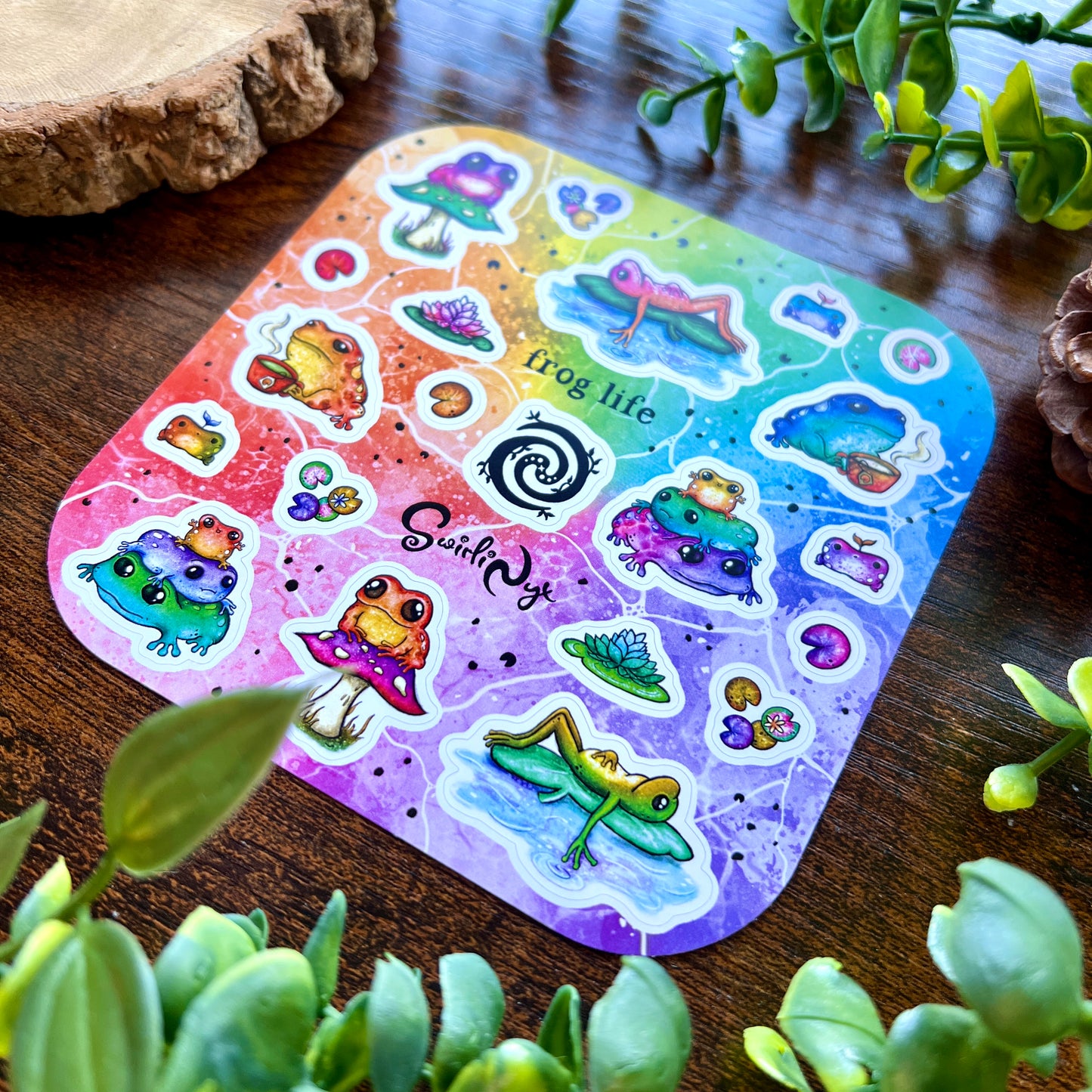 Rainbow Frog Life Sticker Sheet